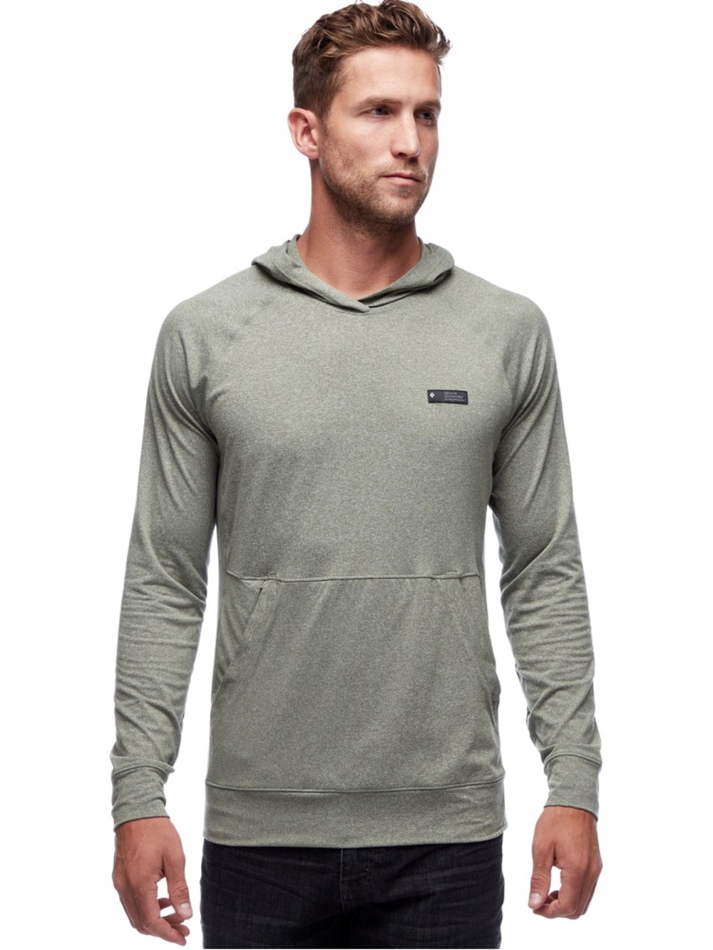 Black Diamond Men’s Stone Hoody Pullover. Sz Med. Heather Green. HIKING.